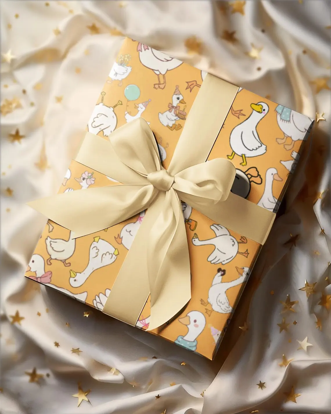 Silly Goose Birthday Wrapping Paper, Quirky Gift Wrap Sheets, Kids Birthday, Vibrant Gift Wrap, Neutral Elegant Luxury Wrapping Paper
