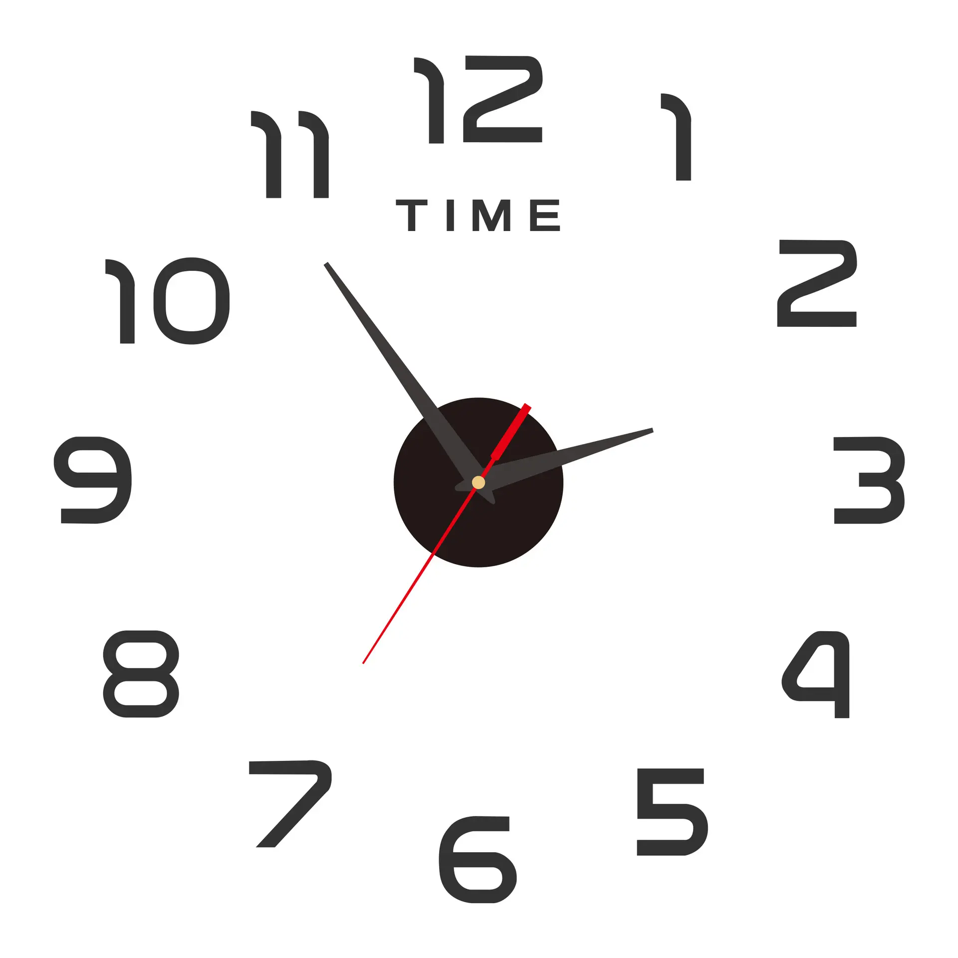 15.7in Frameless Round DIY Adhesive Wall Clock - Acrylic Numbers, Silent Non-Ticking, Modern Minimalist, Everyday Home Decor (Battery Not Included), 15.7 In