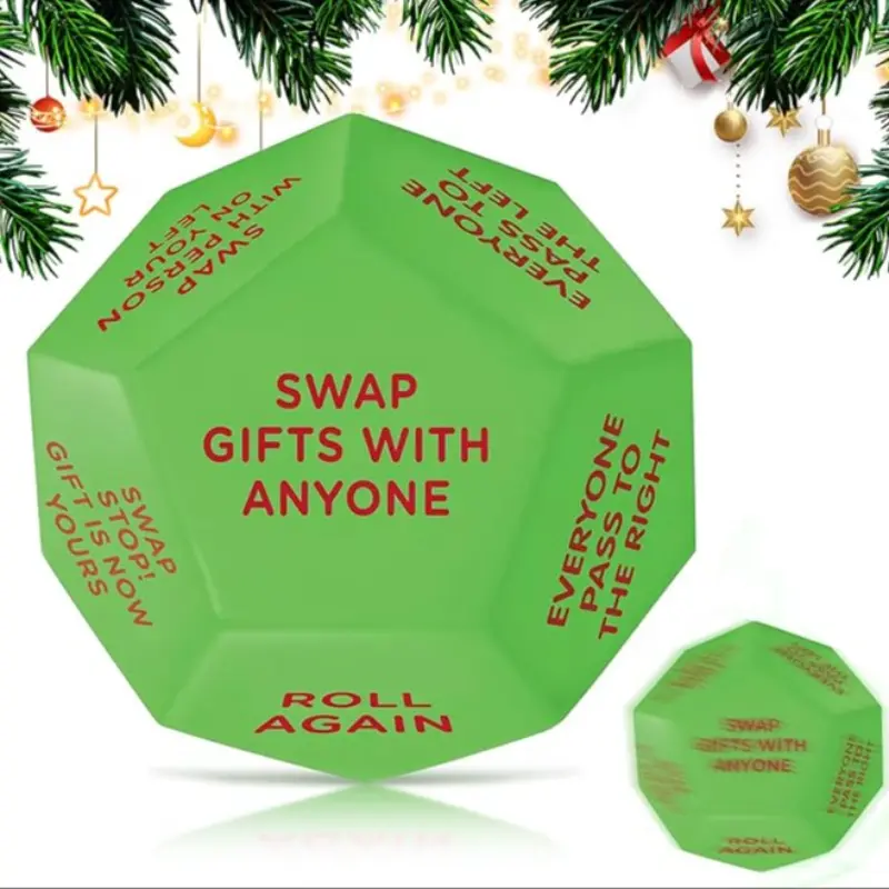 Best Christmas Gift, 3x3 Inch Santa Exchange Dice, Teenage Boys Girls Stocking Stuffers, Anniversary Birthday Gifts, Party Favor