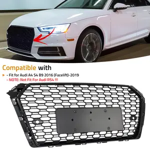 2016 (Post-Facelift) - 2019 Audi A4 S4 B9| RS-Style Honeycomb Front Grille Kit🔥#AudiA4S4Mods#B9Grille.#RS4StyleGrille  Car Accessories Vehicle