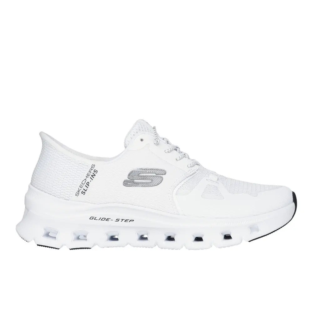 Skechers Womens Glide Step Pro Slip-Ins Running Sneakers Shoes - White