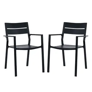 Vicllax Outdoor Patio Dining Chairs Stackable Metal Chairs