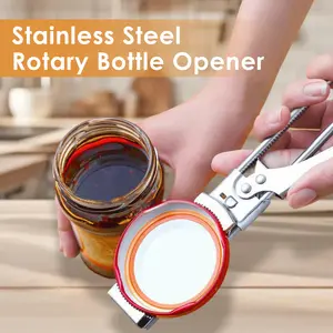 1 Count  Jar Opener for Weak Hands, adjustable multifunctional can opener made of stainless steel, works as jar lid and bottle opener for kitchen use