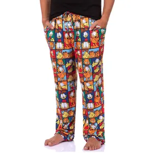 Garfield Comic Men's Odie Paneled Print Sleep Pajama Pants For Adults
