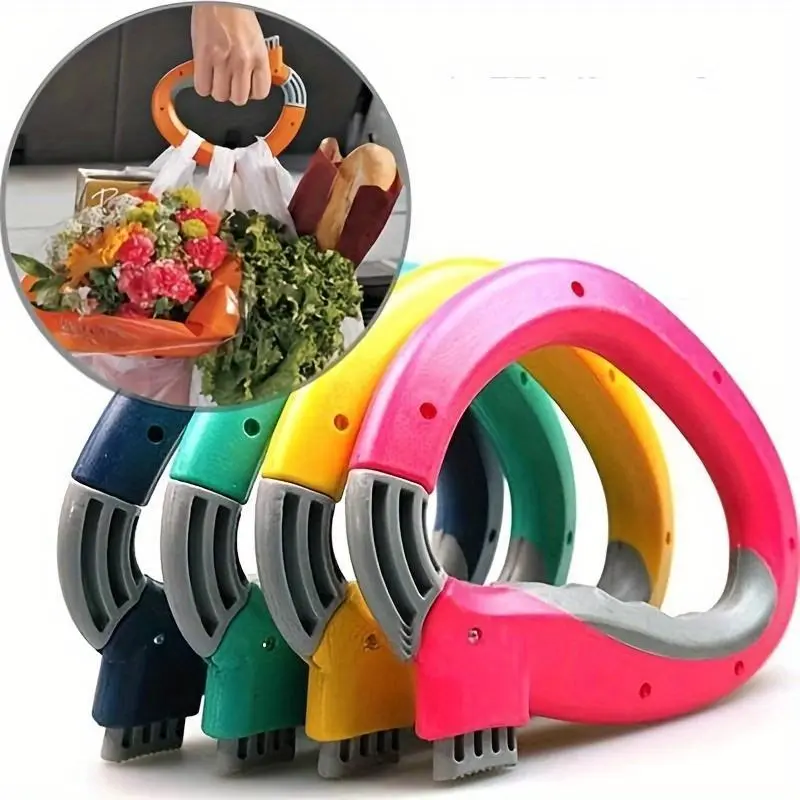 Heavy-Duty Plastic Bag Carry Handle, Easy-Carry Holder with a Non-Slip Comfort Grip for Shopping, Groceries, and Laundry, Abs, Easy-Carry Design