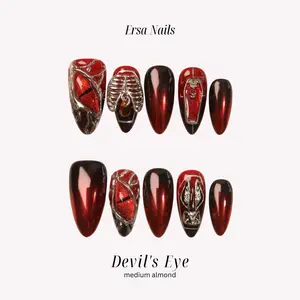ErsaNails Halloween Series – Handmade Press-On Nails 10PCS | Acrylic, Reusable, Salon-Quality, Long-Lasting, Glossy Design