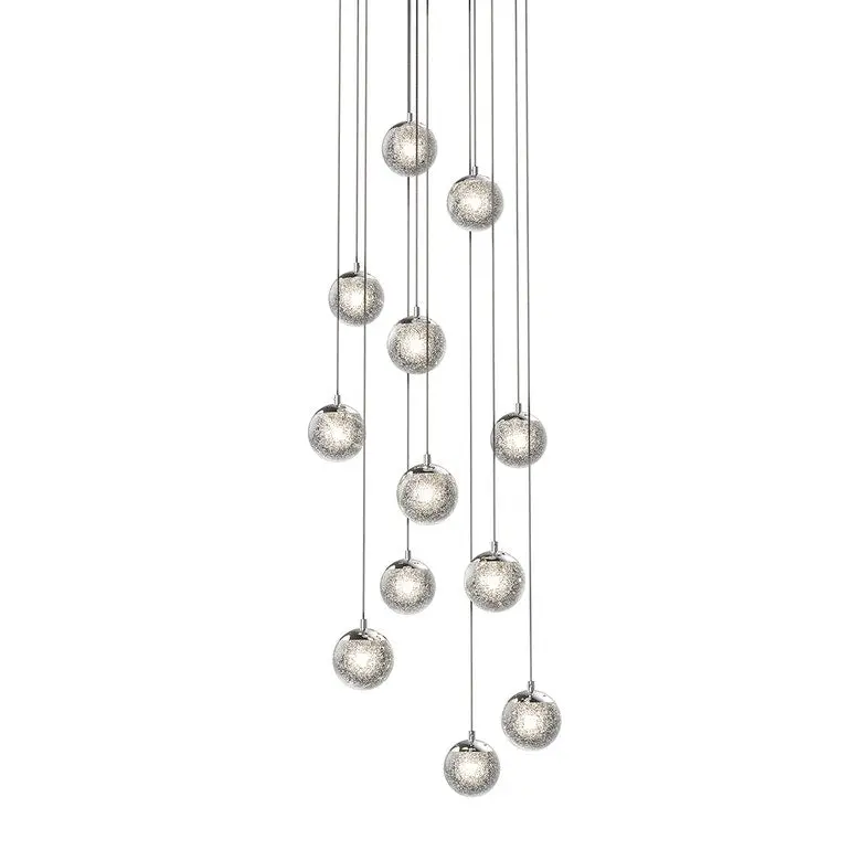 Champagne Bubbles 12-Light LED Chandelier with Crystal Ball Design for Stunning Illumination
