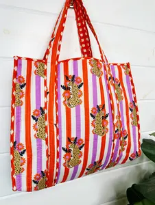 Large Quilted Tote Bag