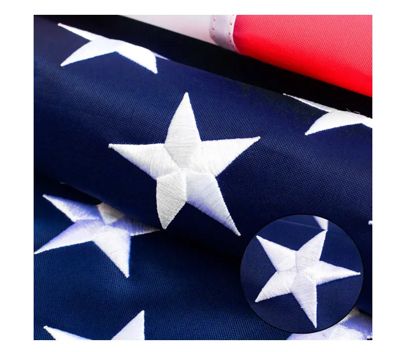 American flag  for Outside, Heavy Duty Polyester USA Flag Outdoor with Embroidered Stars, Sewn Stripes, US Flag with Brass Grommets for Indoor (3x5 FT)