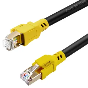 8 Ethernet  1.5 ft 26AWG Lastest 40Gbps 2000Mhz SFTP Patch Cord, Heavy Duty High Speed Cat8 LAN Network RJ45 - in Wall, Outdoor, Weatherproof Rated for Router, Modem, Gaming