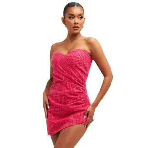 Talk It Over Tweed Romper-Black/Pink