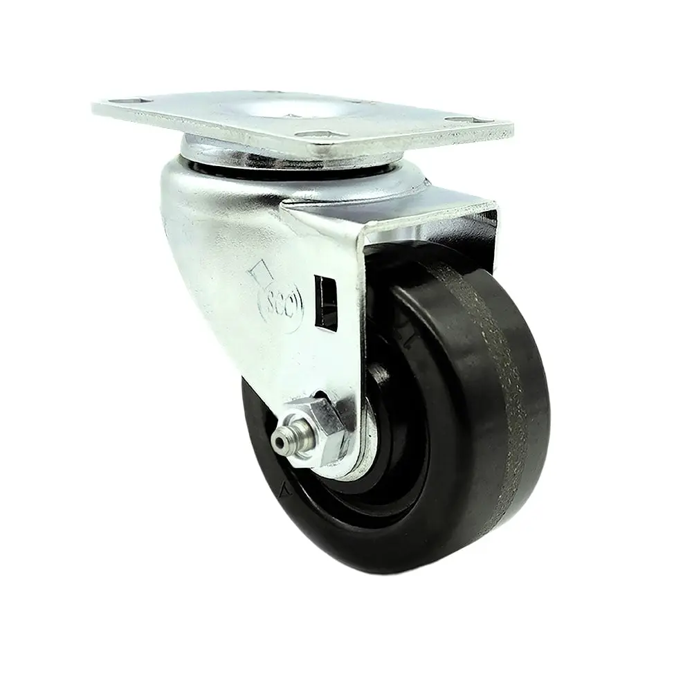 Service Caster SCC-20S314-PHS Commercial Phenolic Swivel Top Plate Caster with 3 in. Black Ball Bearing Swivel Wheels, Furniture Moving Wheel for Carts