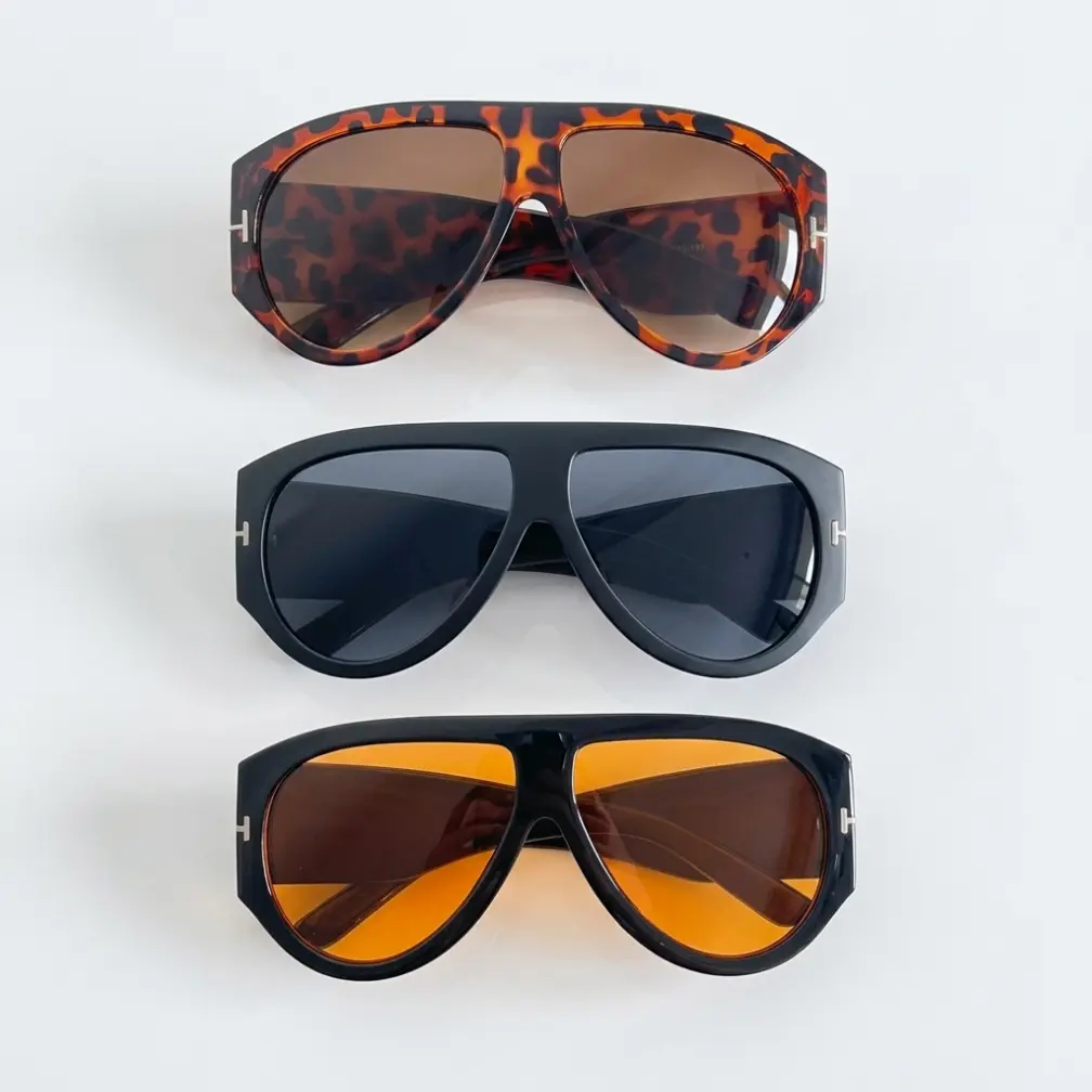 Unisex Tortoiseshell-Frame Aviator Sunglasses - Brown or Orange Lenses, Ideal for Summer