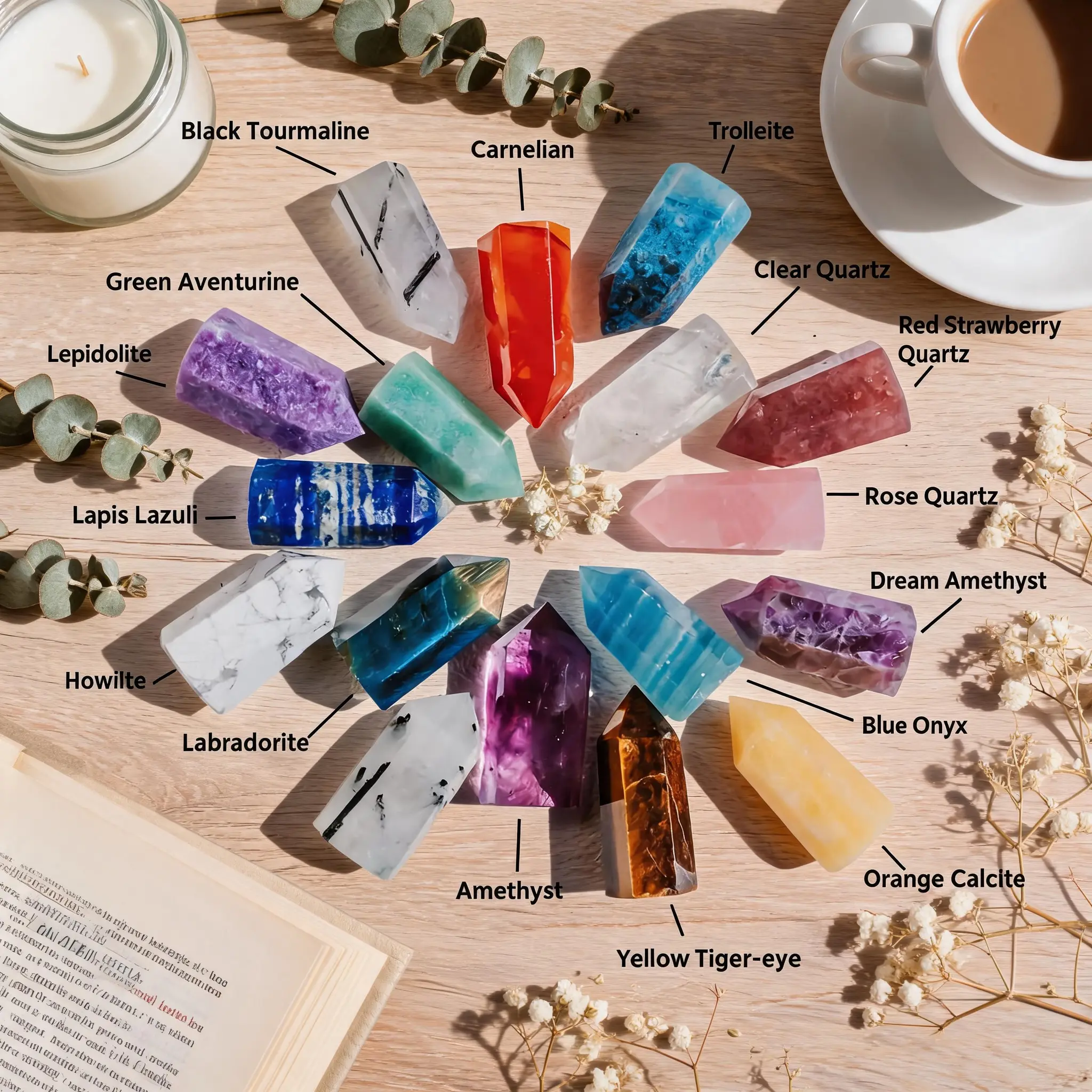 【Interchangeable Stone】​ Natural Crystal for Pendant & Necklace – Amethyst, Rose Quartz, Black Tourmaline & More | Healing Gemstone for Necklace