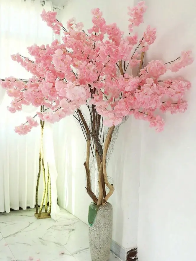 100cm Artificial Cherry Blossom Branch – Resistant Silk Flower Tree | Wedding Backdrop, Home & Event Decor | Valentine’s, Birthday & Graduation Decoration