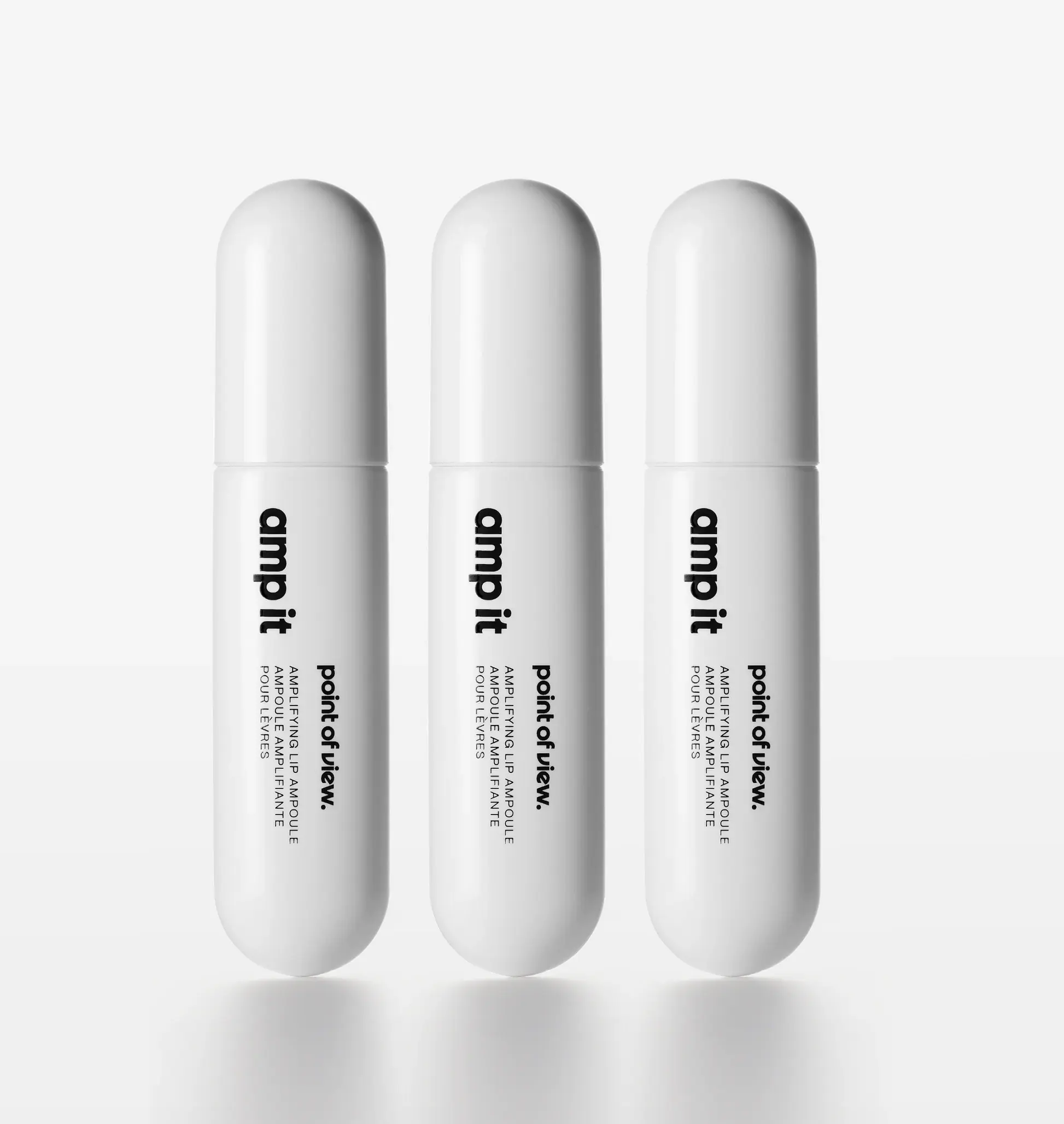 Amp It x 3 Bundle by Point of View: 3 Lip Ampoules - Restorative Hydrating Formula for Glowing Lips