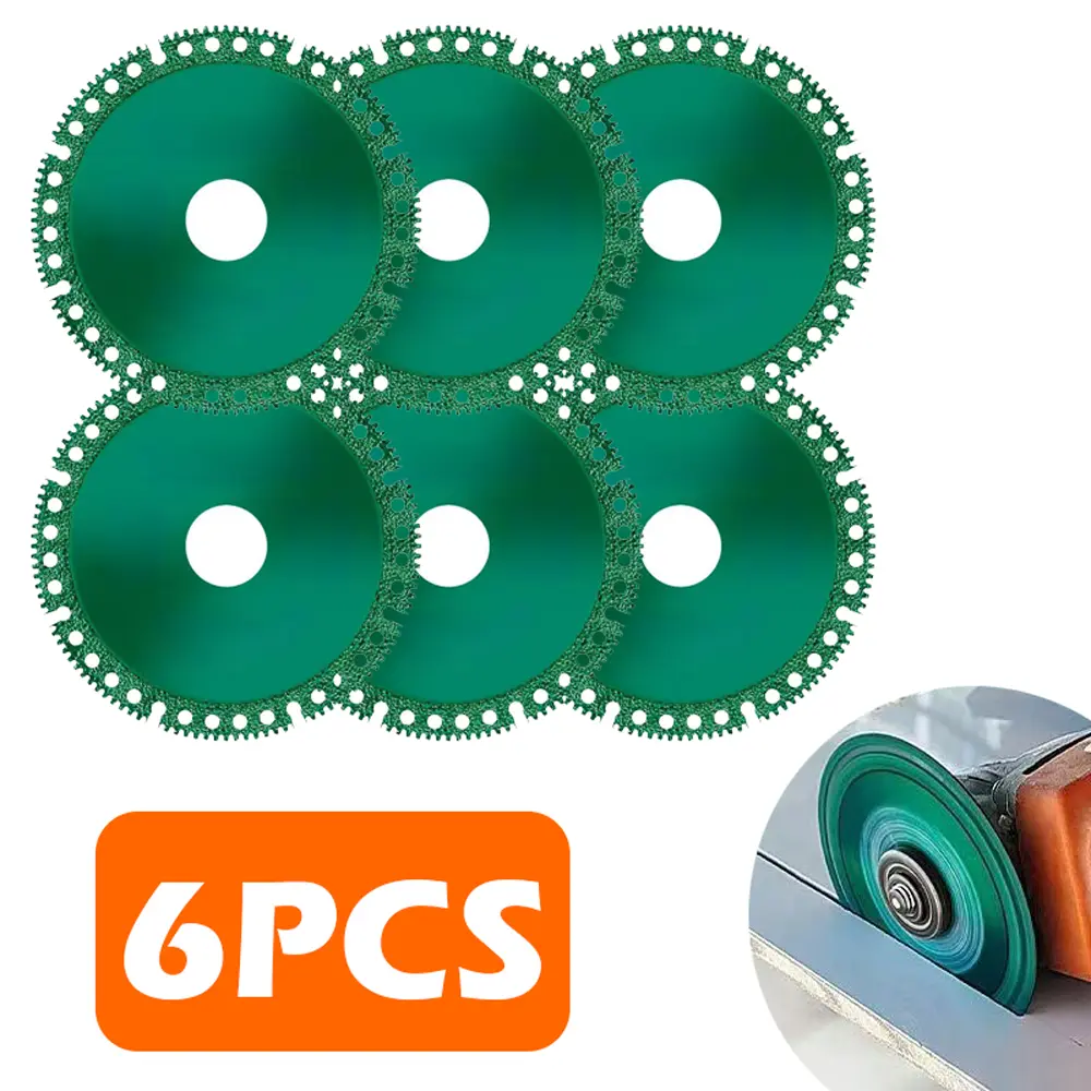 100mm 4" Glass Cutting Tool Disc (Pack of 6), Cutting Sand Wheel, Professional Cutting Saw Disc for Glass Ceramic Diamond Marble Jade Crystal, Power Tool Accessories, Glass Saw Blade, Circular Cutting Discs, Durable Abrasive Disc