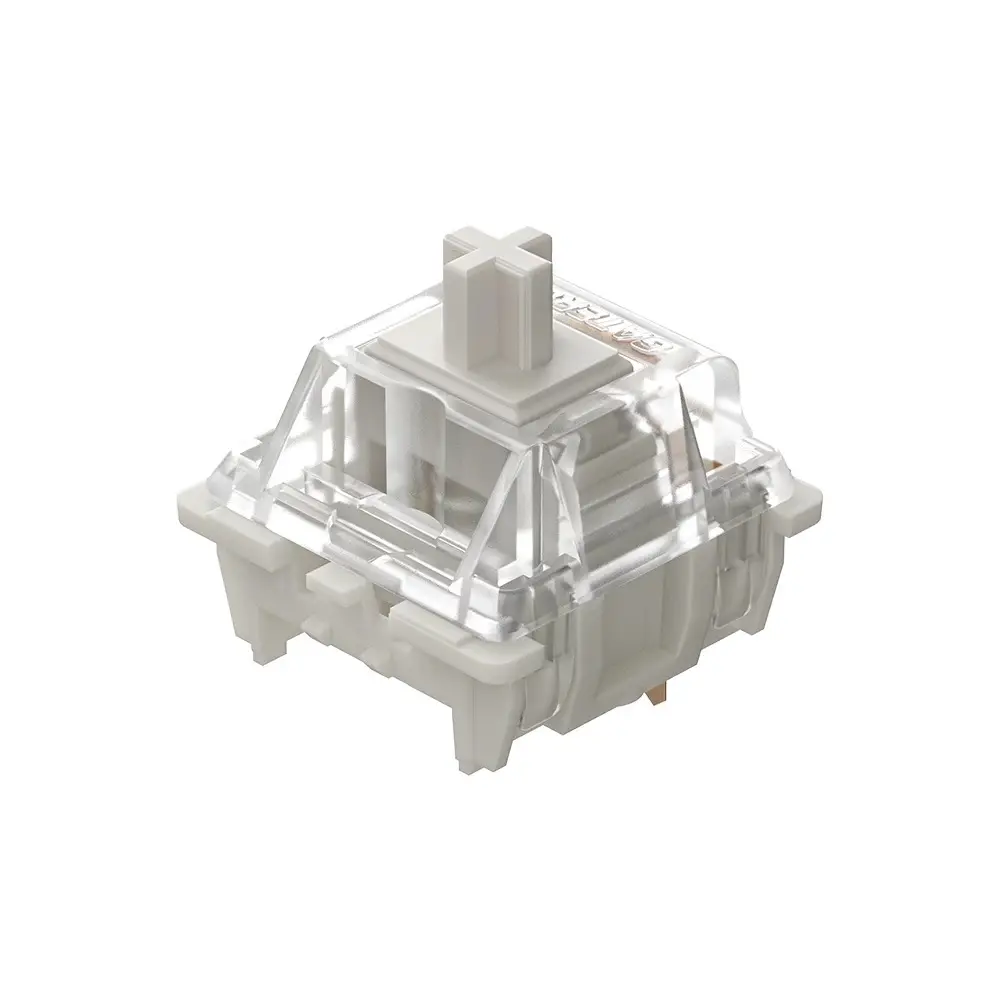 GATERON G Pro Pre-lubed Tactile Switches Set with Pre-lubed Technology - POM Stem, Transparent PC Top, Milky Nylon Base, Spring Steel Spring, Oxidation-Resistant Gold Contacts, SMD/Plug-in LED Support, 3-Pin for MX Keyboards