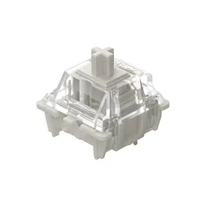 GATERON G Pro Switch Set – POM Stem, Transparent PC Top, Milky Nylon Bottom, Spring Steel Spring, SMD or Plug-in LED Support, Pre-lubed, 3-Pin