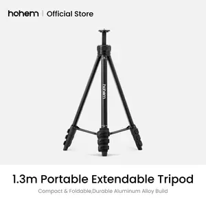 hohem TP10 Lightweight Aluminum Video Tripod Adjustable  51.6 inch Height, Compact & Foldable, Lightweight only 490 g, Strong Load Capacity, Supports ≥6.6 lbs, suitable for cameras, gimbals, and accessories