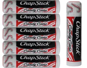 6 Pack ChapStick Candy Cane Peppermint Lip Balm Tube 0.15 Oz Holiday Moisturizer for Soft Lips Perfect Christmas Stocking Stuffer & Gift Moisture Moisturizing