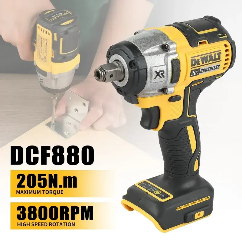 Dewalt DCF880 20V XR Brushless Torque Multiplier Power Wrench - 1/2in Drive, 203N-m Torque, Pressure-Sensitive Speed Control, With Battery, Car Repair Mechanic Hand Tool, Torque Multiplier Wrench