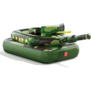 Inflatable Tank Pool Float for Adults & Kids – Ride-On Camouflage Floaty with Water Cannon, Swim Raft Toy for Boys Girls, Lake Beach Backyard Party Floaties