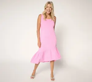 LOGO by Lori Goldstein Petite Knit Midi Tank Dress