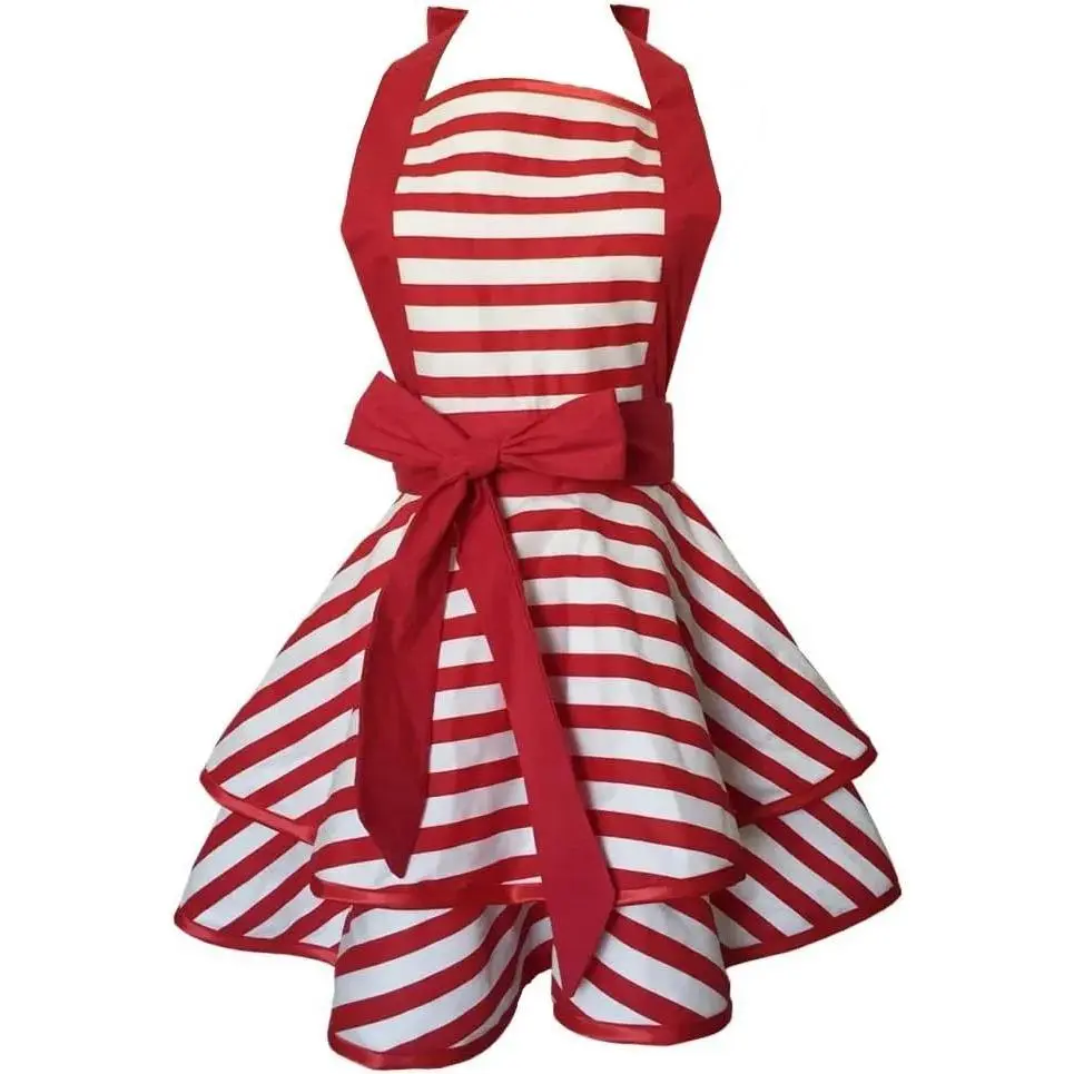 Lovely Handmade Cotton Retro Aprons for Women Girls Cake Kitchen Cook Apron for Mother's Gift