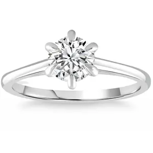 .90Ct Diamond Solitaire Engagement Ring 14k Gold Lab Grown 6-Prong