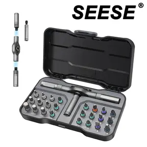 SEESE 24 in1 Magnetic Screwdriver Set,DIY RatchetScrewdriver Set,Detachable Assembly T Handle,PortablePrecision Repair Tool Kit for PC, Bicycle, Furniture,Electronics, Excellent Gift for New Year