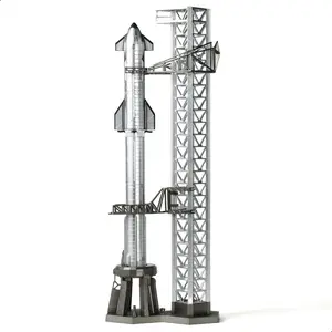 IYUMOKE 1/400 Starship Rocket Model Kits for Spacex Spacecraft Model Rockets for Adlut with Mechazilla Stand NASA Static Starship Models for Space Enthusiasts Gift or Desktop Display(14.57" L)