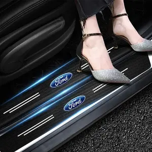 Car Sill Protector Decoration Sticker, Car Accessories Interior, Welcome Pedal Protection Strip, for Ford St Racing Rs S Mustang Kuga Fiesta Fusion Mondeo Edge