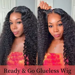 Wiggins Deep Wave Pre Cut Ready To Go Glueless Wigs Pre Bleached 4x7 & 5x5 Lace Closure Wigs Human Hair Pre Plucked