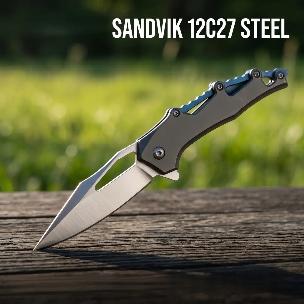 Sandvik 12C27 Durable Steel Fruit and Vegetable Knife - Flat Mouth Sandblasted, Restaurant-Grade, Ideal for Daily Use, Camping Barbecue, Durable Steel Tool, Camping Utensils