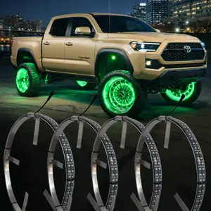 Lighting Trendz Galaxy Wheel Ring Kit - Single Row, Flow Series LED Bundle with Bluetooth Controller