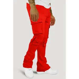 Vortex Cargo Stacked Denim (Red)