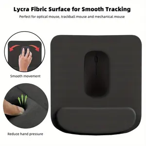 Ergonomic Non-Slip Mouse Pad with Wrist Support, Memory Foam Wrist Rest Mouse Mat, Pain Relief Desk Pad for Home Office Cafe Computer Gaming