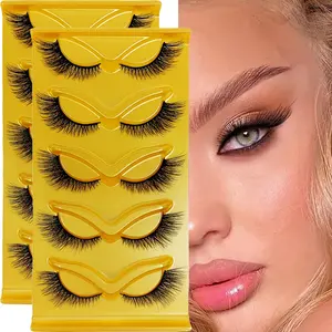 Cat Eye Lashes, Wispy & Fluffy Design, 10 Pairs/2 Pack, False Eyelash Extensions, Fancy Lashes, Perfect for Daily Wear & Special Occasions