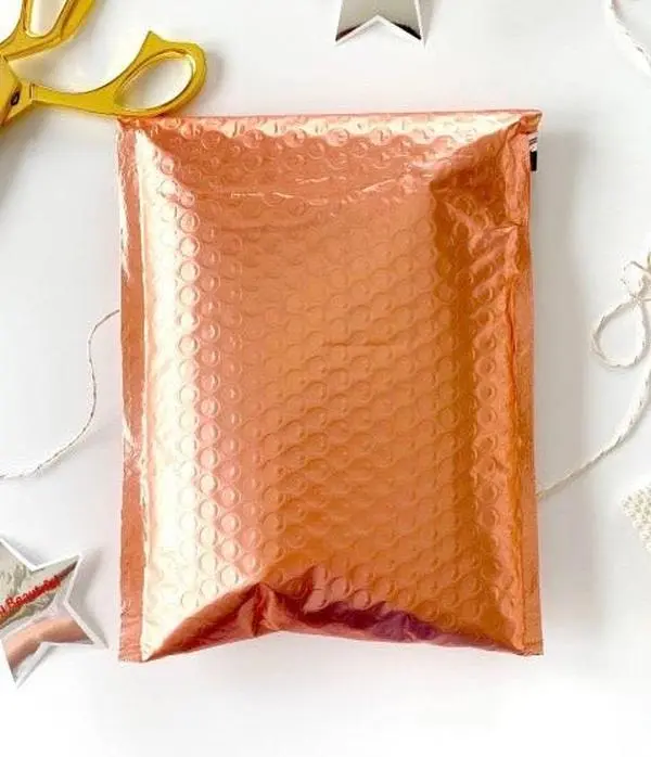 Rose gold metallic 4.25x7 bubble mailer - set of 10