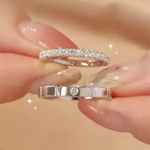 【Elegant】A pair of silver couple rings