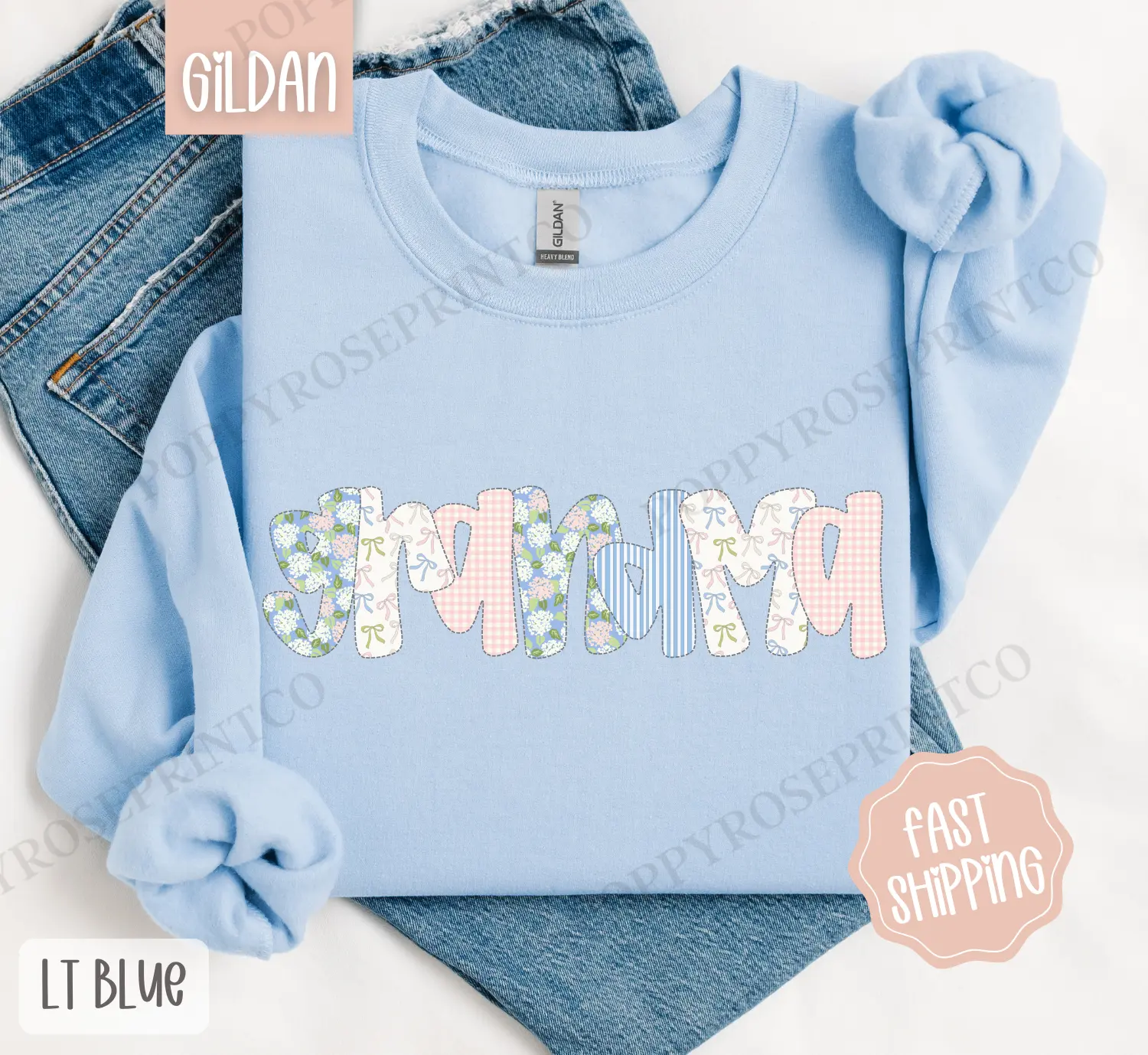 Floral Grandma Sweatshirt, Cute Spring Grandma Sweater, Coquette Grandmother Crewneck