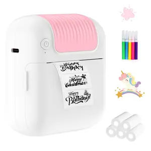 Mini Pocket Bluetooth Printer, Portable Sticker Printing Device Includes Doodle Color Markers, Perfect for Diary, DIY Scrapbooking, Travel Notes & Memo, Ideal Gift for Children Adults & Students, Excellent Kids Christmas Present