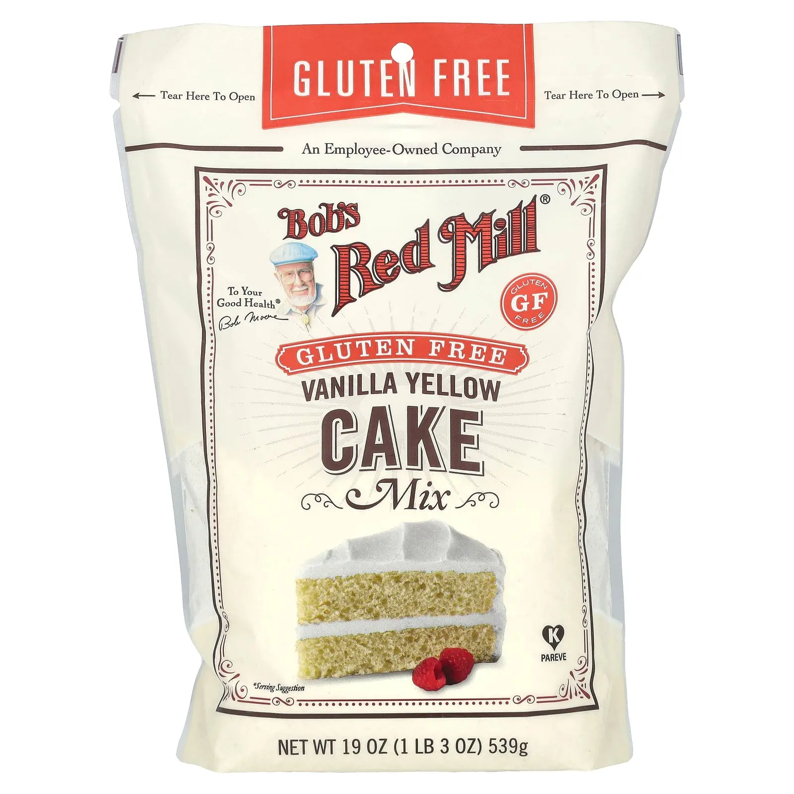 Bob's Red Mill Vanilla Yellow Cake Mix, Gluten Free, 19 oz (539 g)