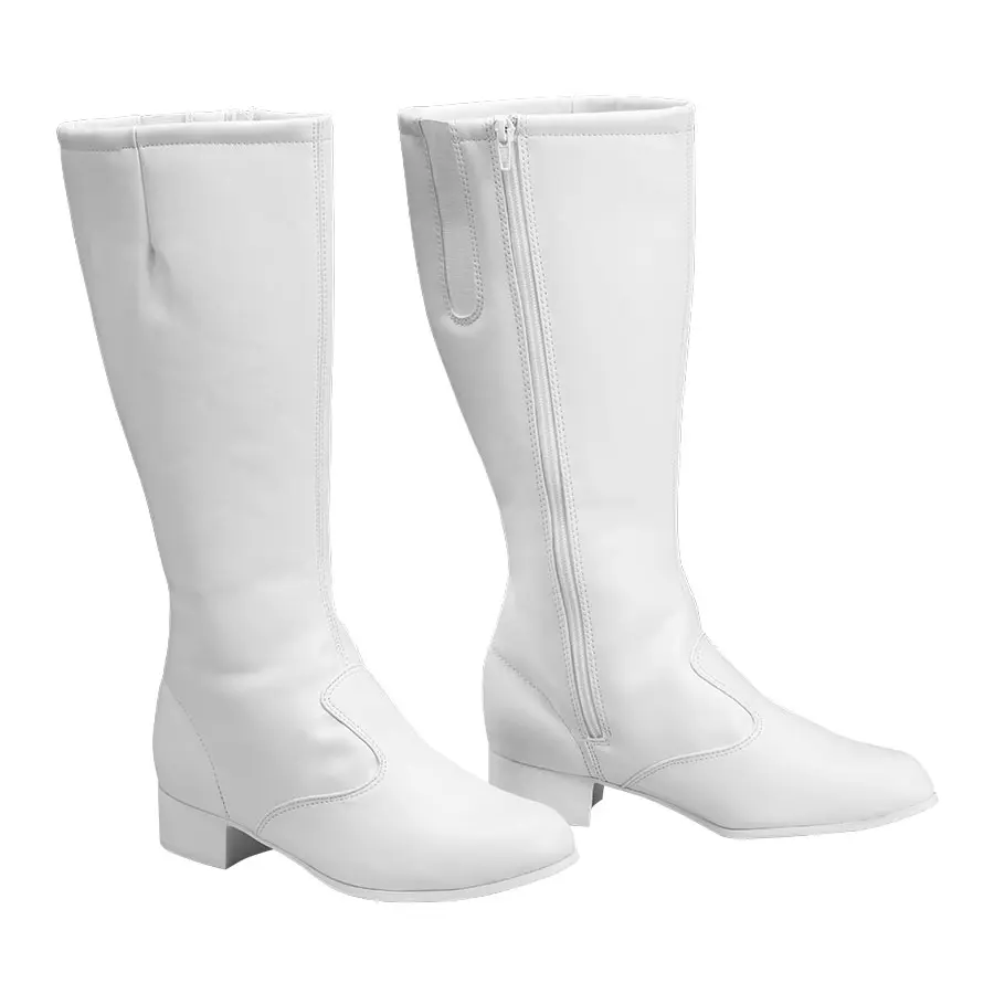 DINKLES Holly Women's Marching Band Boots, Knee High, White, Medium 5