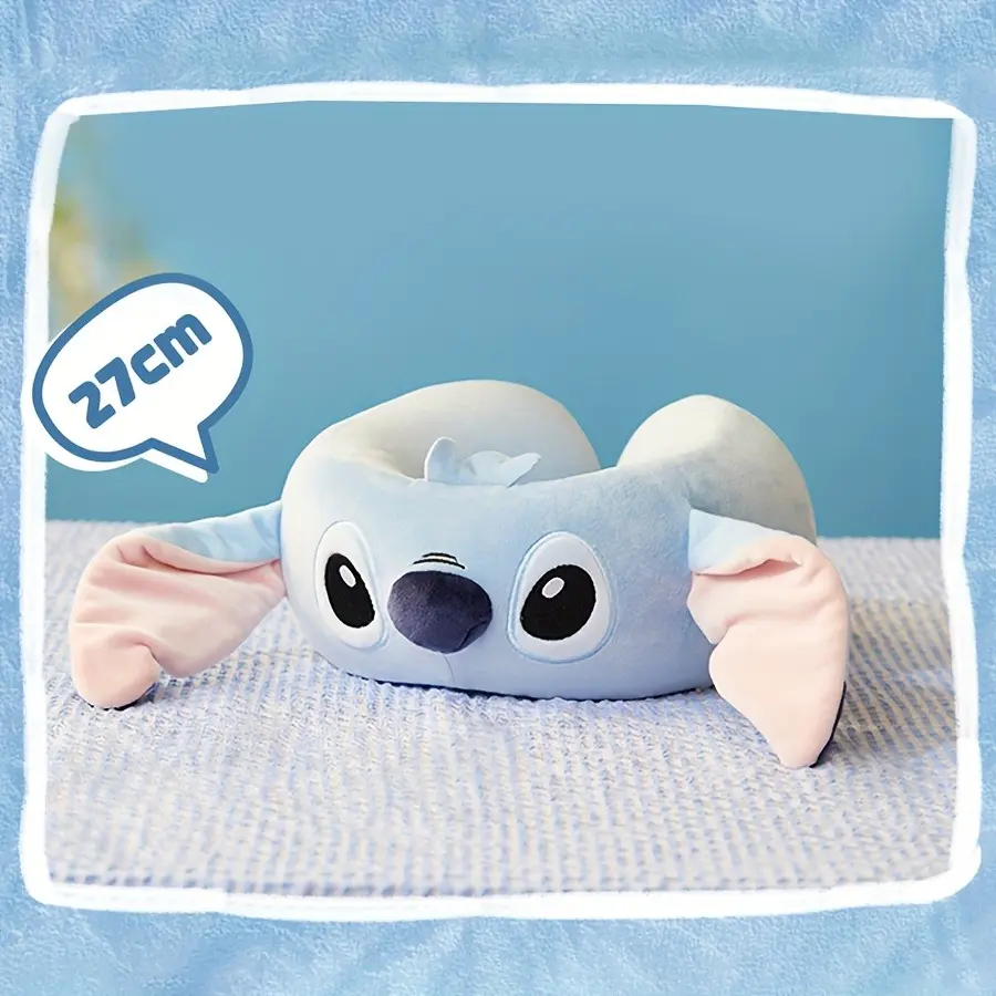 Disney Stitch Series Memory Foam Gummy U-Shaped Travel Neck Cushion - Soft Neck Support Pillow, Collectible Figure for Travel Rest & Daily Relaxation, Festive Decoration #Summervibes, Collectible Figures