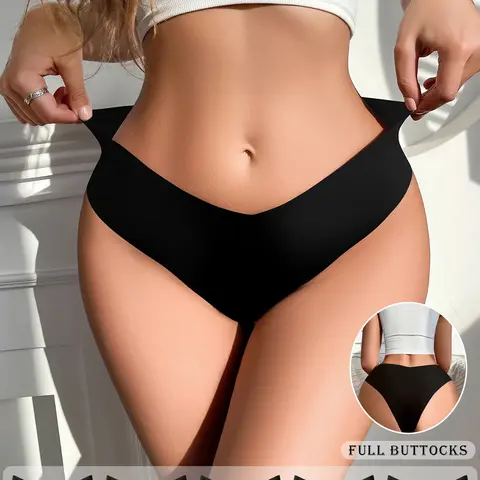 5/7/10 Pcs Women's Seamless Triangle Briefs, Plain Comfortable Skin-Friendly Underwear, Low Waist Slim-Fitting All Seasons, Seamless Panties