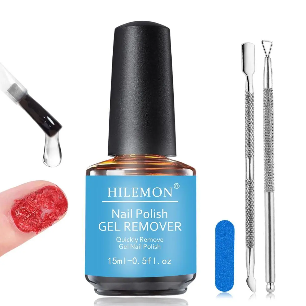 Quick Remover for Gel Nail Polish, Magic Gel Remover Easily Remove Polish in 3min, No Soaking or Wrapping, Professional Nail Remover 15ml