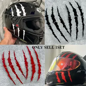 1SET Multi-color Claw Marks" Hardcore Motorcycle Helmet Sticker for Motorcycle Helmet, Highlight Wild Personality Style, Inject Trendy Hardcore DNA into Helmet, Trendy Decoration Maximizes Helmet's Eye-Catching Vibe, Motorcycle Stickers