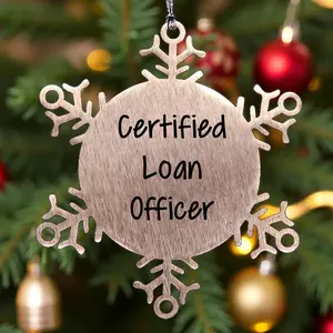 Funny Loan Officer Gifts from Friends for Men, Unique Snowflake Ornament Quote Certified Loan Officer Christmas Unique Gifts